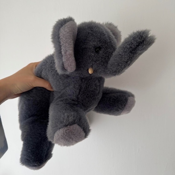 Cute blue grey elephant plush toy Dumbo Babar style jungle animals plush stuffed - Picture 6 of 7